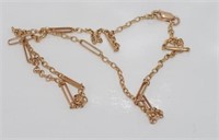9ct rose gold small & large link necklace