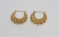 9ct yellow gold hoop earrings