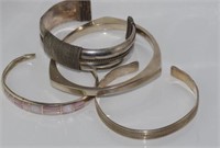 Four silver (925) bangles