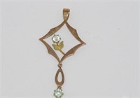 Early 1900s 9ct two tone gold pendant