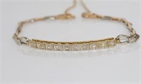 Vintage 10 diamond claw set bracelet in 18ct gold