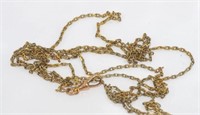 18ct rose/yellow gold muff chain with 14ct clasp