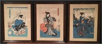 Three 19c Utagawa Kunisada 1786-1865 -Wood Blocks