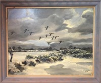 Hugh Monahan Oil On Canvas " Teal in Snow"
