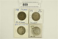 Four 1893 Columbian Expo 50 Cent Silver Pieces