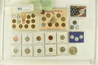 Misc. lot of coinage to include; War Time pennies,