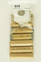 7 Misc Rolls of 1940's-1950's Jefferson Nickels