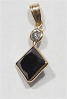 14K Yellow Gold Black Diamond (2.00ct) and White