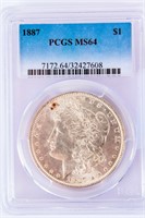 Coin 1887-P Morgan Silver Dollar PCGS MS64