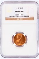 Coin 1952 S Lincoln Cent NGC MS66 RD