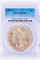 Coin 1898-S Morgan Silver Dollar PCGS XF45