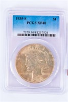 Coin 1935-S Peace Silver Dollar PCGS XF40