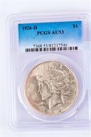 Coin 1926-D Peace Silver Dollar PCGS AU53