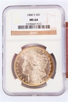 Coin 1880-S Morgan Silver Dollar NGC MS64