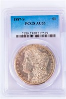 Coin 1887-S Morgan Silver Dollar PCGS AU53