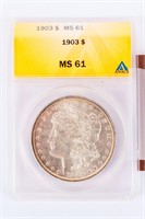 Coin  1903-P Morgan Silver Dollar ANACS MS61