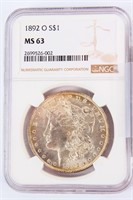 Coin 1892-O Morgan Silver Dollar NGC MS63