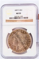 Coin 1897-S Morgan Silver Dollar NGC AU53