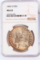 Coin 1892-O Morgan Silver Dollar NGC MS63