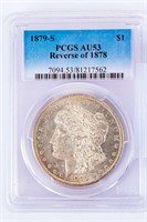 Coin 1879-S Rev of 78 Morgan  Dollar PCGS AU53