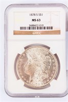 Coin 1878-S Morgan Silver Dollar NGC MS63