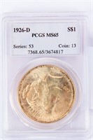 Coin 1926-D Peace Silver Dollar PCGS MS65