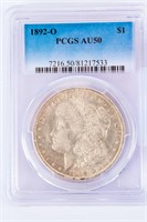 Coin 1892-O Morgan Silver Dollar PCGS AU50