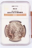 Coin 1882-O Morgan Silver Dollar NGC MS64