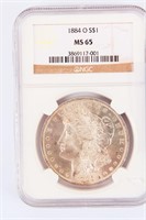 Coin 1854-O Morgan Silver Dollar NGC MS65