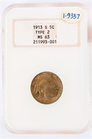 Coin 1913 Buffalo Nickel Certified NGC MS63