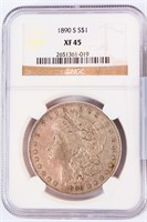 Coin 1890-S Morgan Silver Dollar NGC XF45