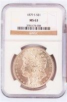 Coin 1879-S Morgan Silver Dollar NGC MS63