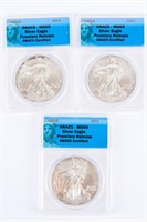 Coin 2015 (3) American Silver Eagles ANACS MS69