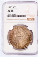 Coin 1896-S Morgan Silver Dollar NGC AU58