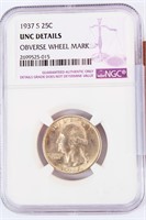Coin 1937-S Washington Quarter NGC Unc. Details