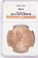 Coin 1882-O Morgan Silver Dollar NGC MS64