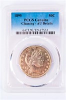 Coin 1895 Barber Half Dollar Certified NGC AU Det.