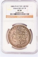Coin 1880/79- CC Morgan Silver Dollar NGC VF30