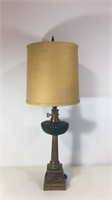 Vintage brass and glass table lamp