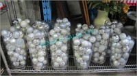 LOT, 11X LG VASES FILLED WITH ORNAMENTS