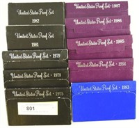 (10) Proof sets to include; 1975, 1978, 1979,