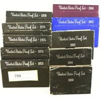(10) Proof sets to include; 1973-1975, and