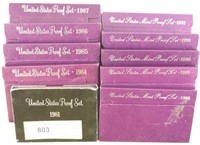 (10) Proof sets to include; 1981, 1984-1992