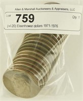 (+/-20) Eisenhower dollars 1971-1976