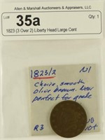 1823 (3 Over 2) Liberty Head Large Cent