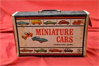 Vintage Miniature Car Carrying Case with Cars