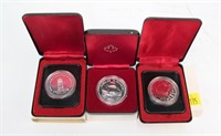 3- Canadian silver dollars, .500 silver: 1977,