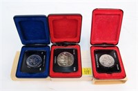 3- Canadian silver dollars, .500 silver: 1970,