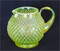 Hobnail 5" pitcher - vaseline opal