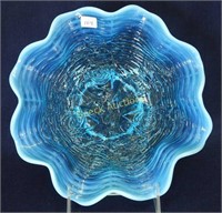 Rose Show ruffled bowl - blue opal